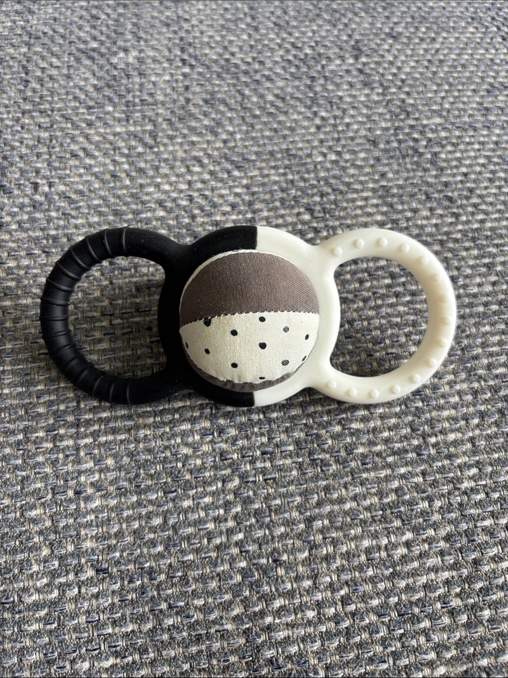 Lovevery Black & White Silicone Rattle w/ Removable Ball from Looker Play Kit